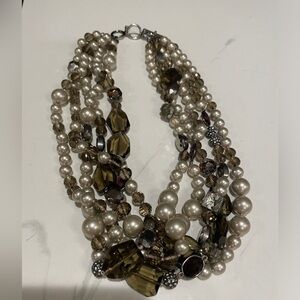 Stella and Dot multi strand pearl and beaded short necklace